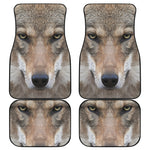 Jungle Wolf Print Front and Back Car Floor Mats