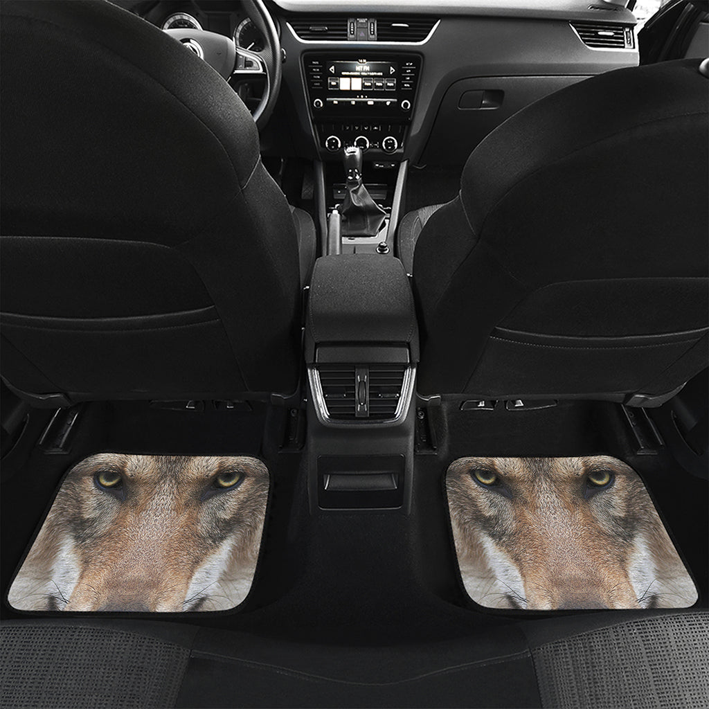 Jungle Wolf Print Front and Back Car Floor Mats