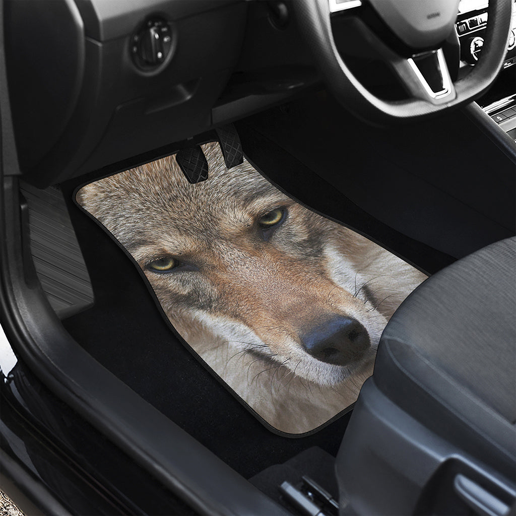 Jungle Wolf Print Front and Back Car Floor Mats