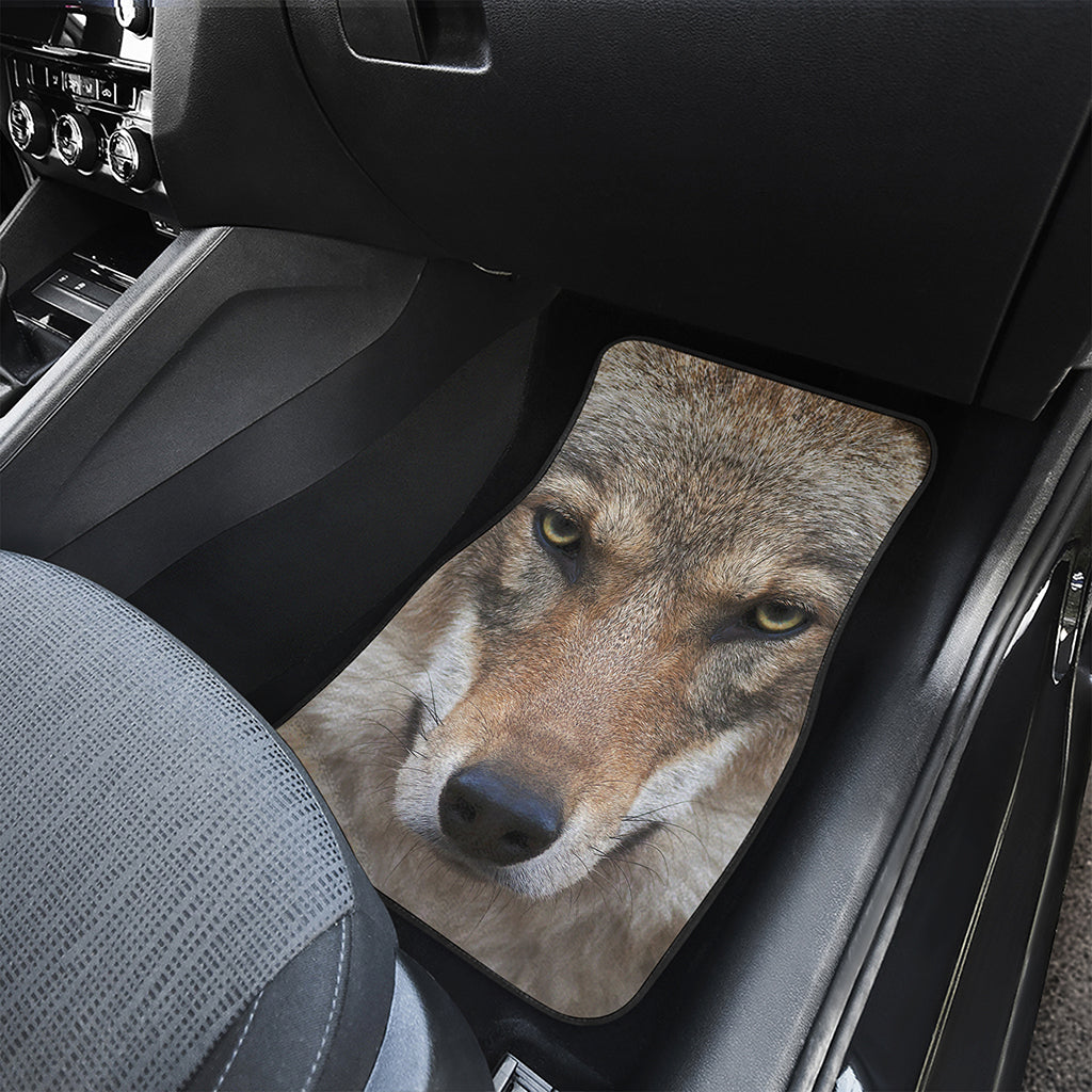 Jungle Wolf Print Front and Back Car Floor Mats