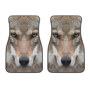 Jungle Wolf Print Front Car Floor Mats