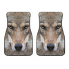 Jungle Wolf Print Front Car Floor Mats