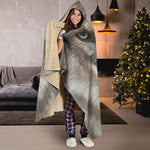 Jungle Wolf Print Hooded Blanket