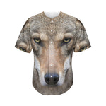 Jungle Wolf Print Men's Baseball Jersey