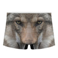Jungle Wolf Print Men's Boxer Briefs