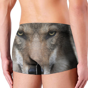 Jungle Wolf Print Men's Boxer Briefs