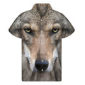 Jungle Wolf Print Men's Short Sleeve Shirt