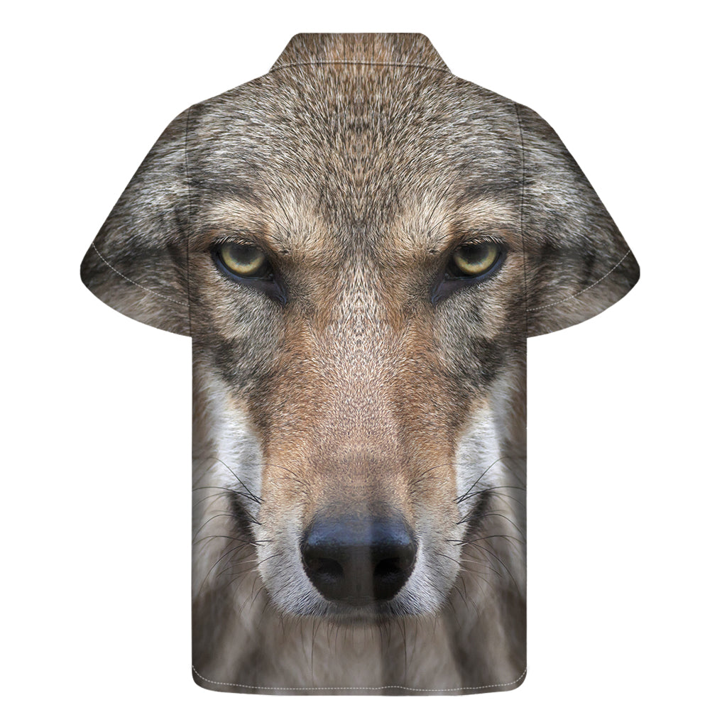 Jungle Wolf Print Men's Short Sleeve Shirt