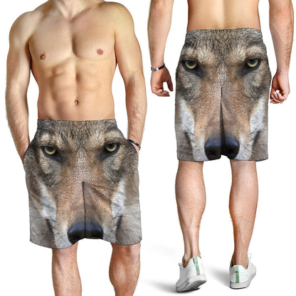 Jungle Wolf Print Men's Shorts