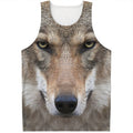Jungle Wolf Print Men's Tank Top