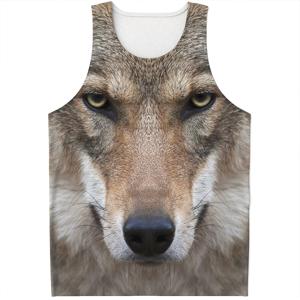 Jungle Wolf Print Men's Tank Top