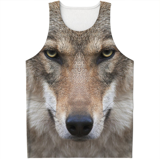 Jungle Wolf Print Men's Tank Top