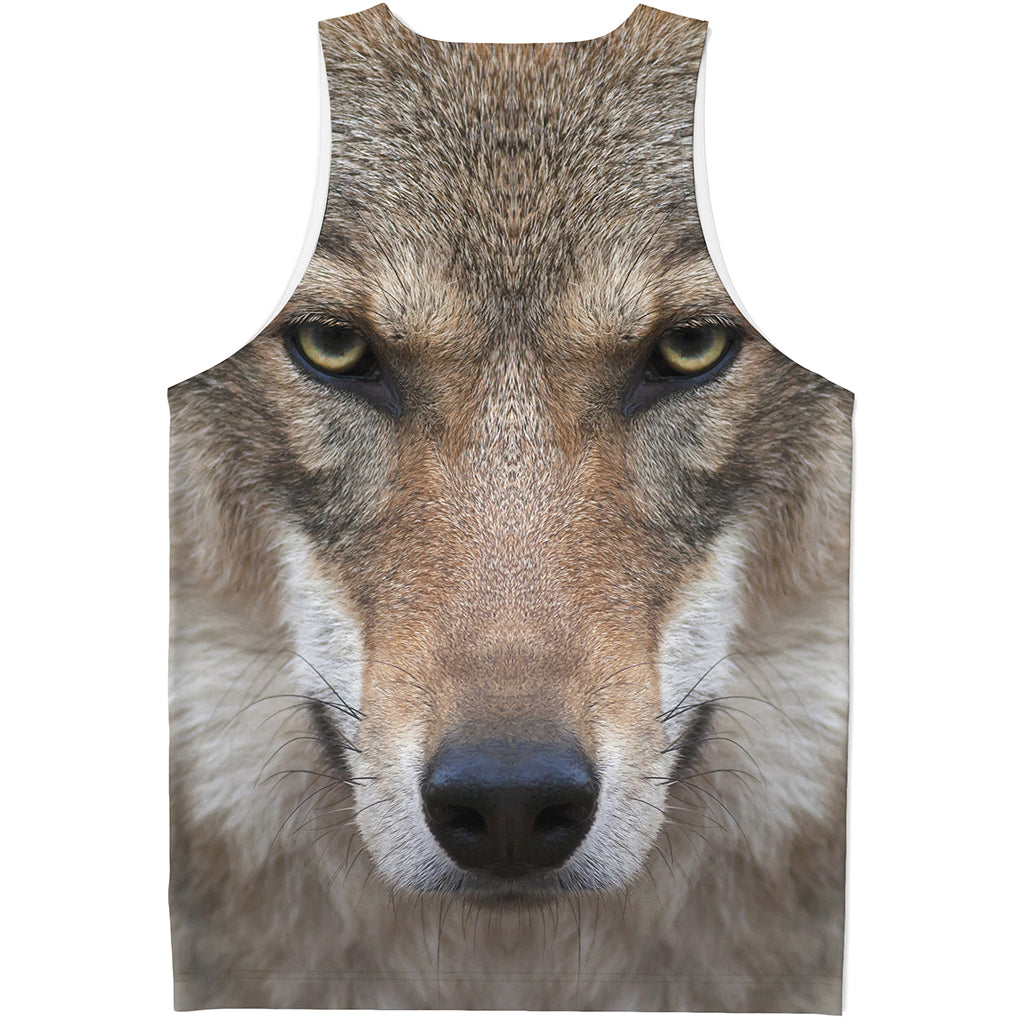 Jungle Wolf Print Men's Tank Top