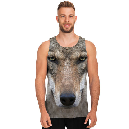 Jungle Wolf Print Men's Tank Top