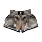 Jungle Wolf Print Muay Thai Boxing Shorts
