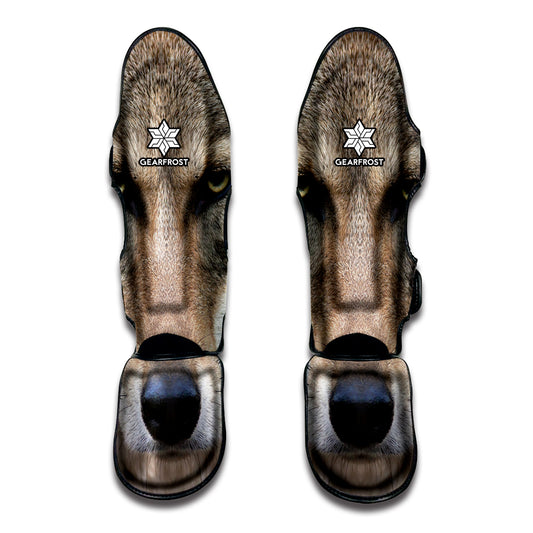 Jungle Wolf Print Muay Thai Shin Guard