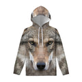 Jungle Wolf Print Pullover Hoodie