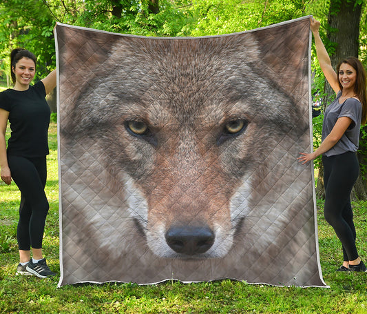 Jungle Wolf Print Quilt