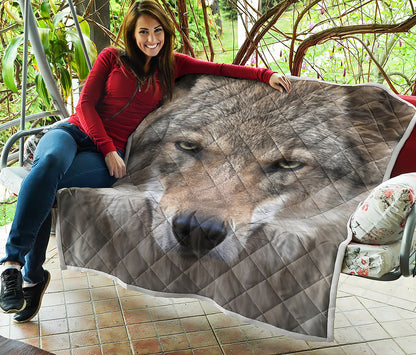 Jungle Wolf Print Quilt