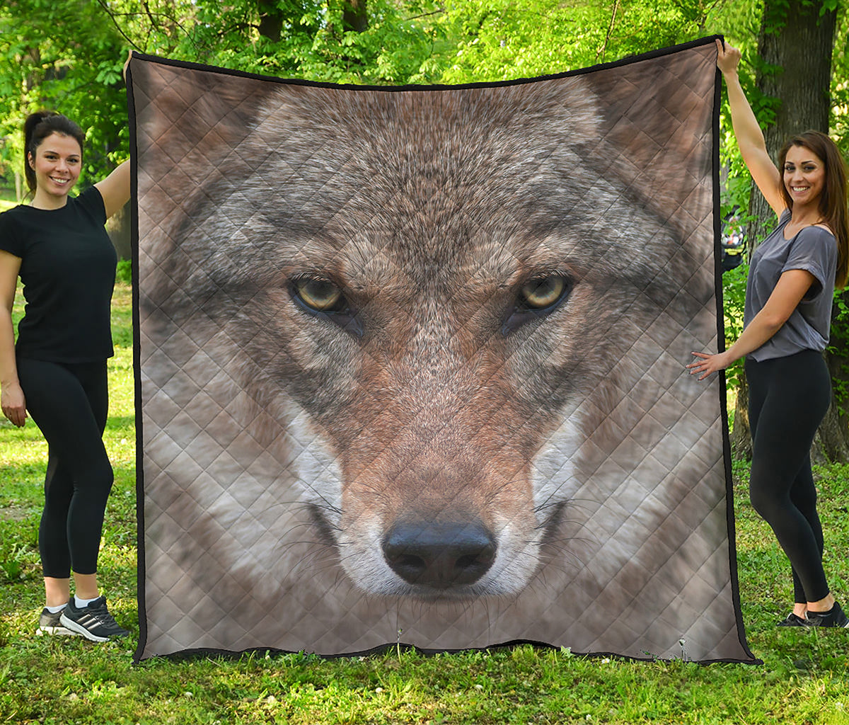 Jungle Wolf Print Quilt