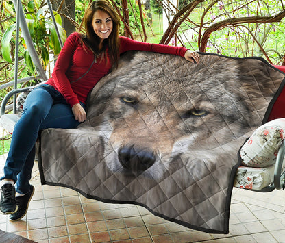 Jungle Wolf Print Quilt