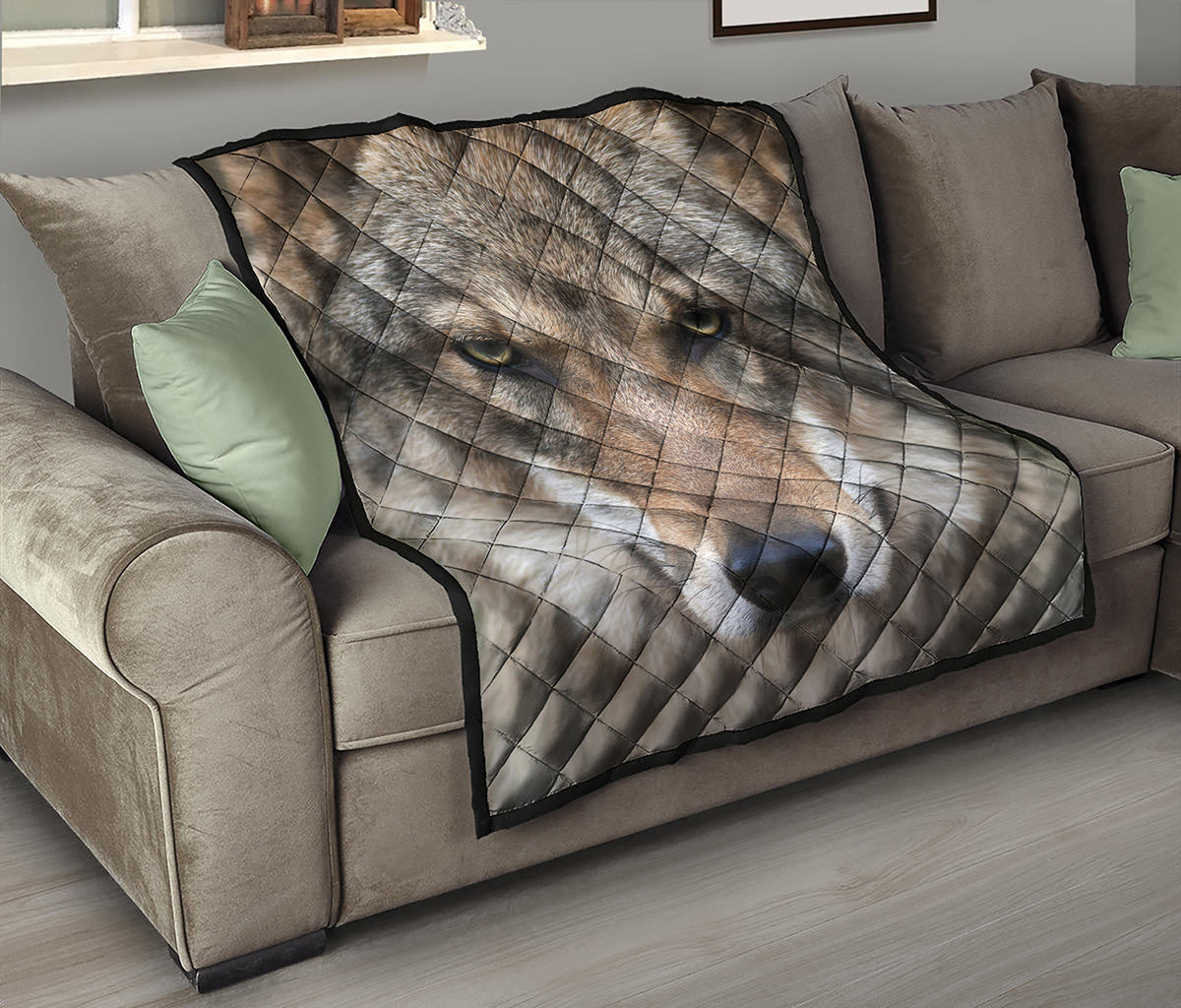 Jungle Wolf Print Quilt