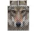 Jungle Wolf Print Quilt Bed Set
