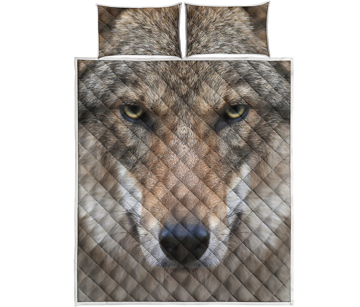 Jungle Wolf Print Quilt Bed Set