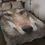 Jungle Wolf Print Quilt Bed Set