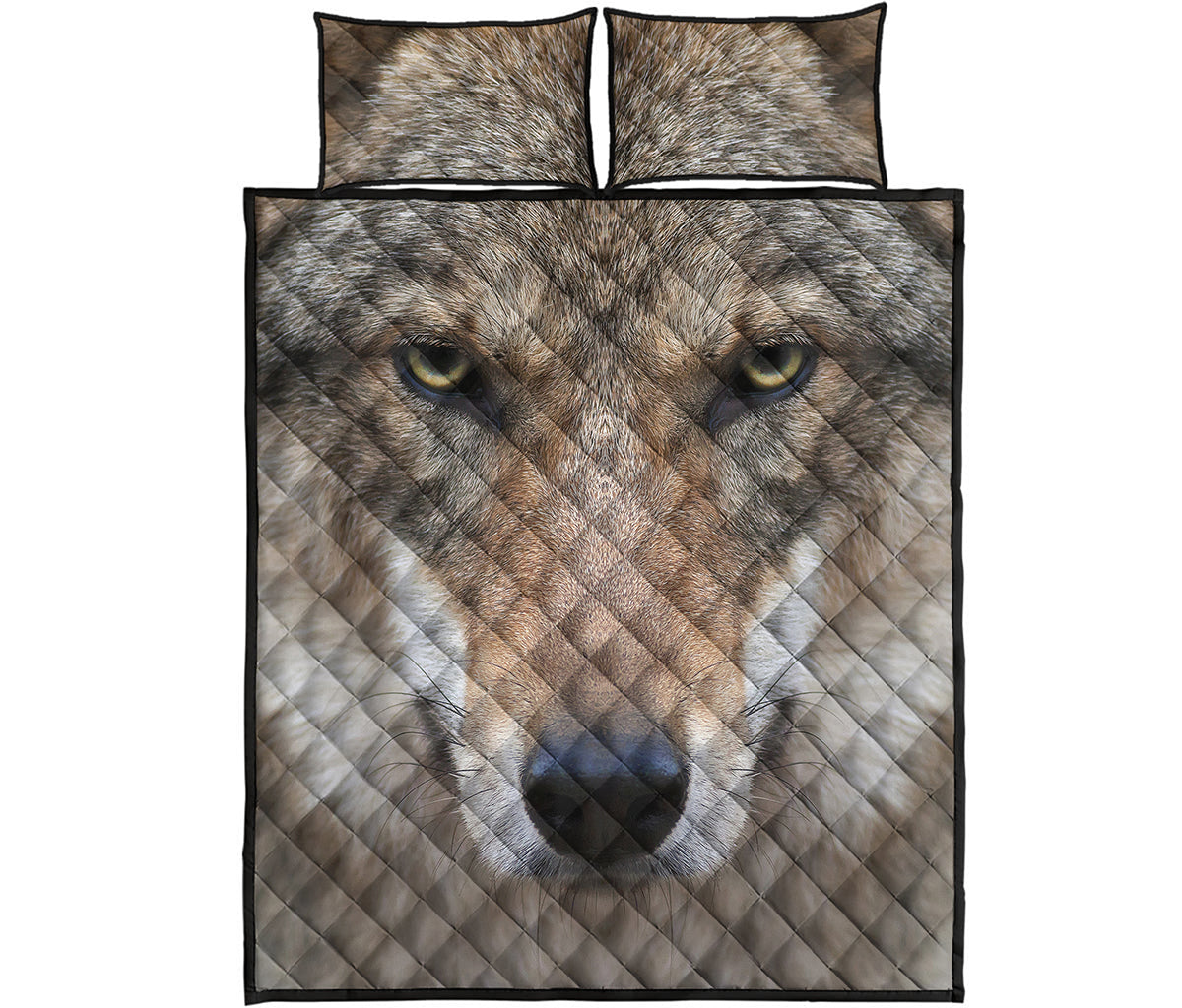 Jungle Wolf Print Quilt Bed Set