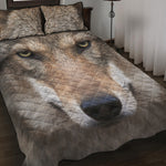 Jungle Wolf Print Quilt Bed Set