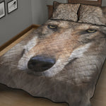Jungle Wolf Print Quilt Bed Set