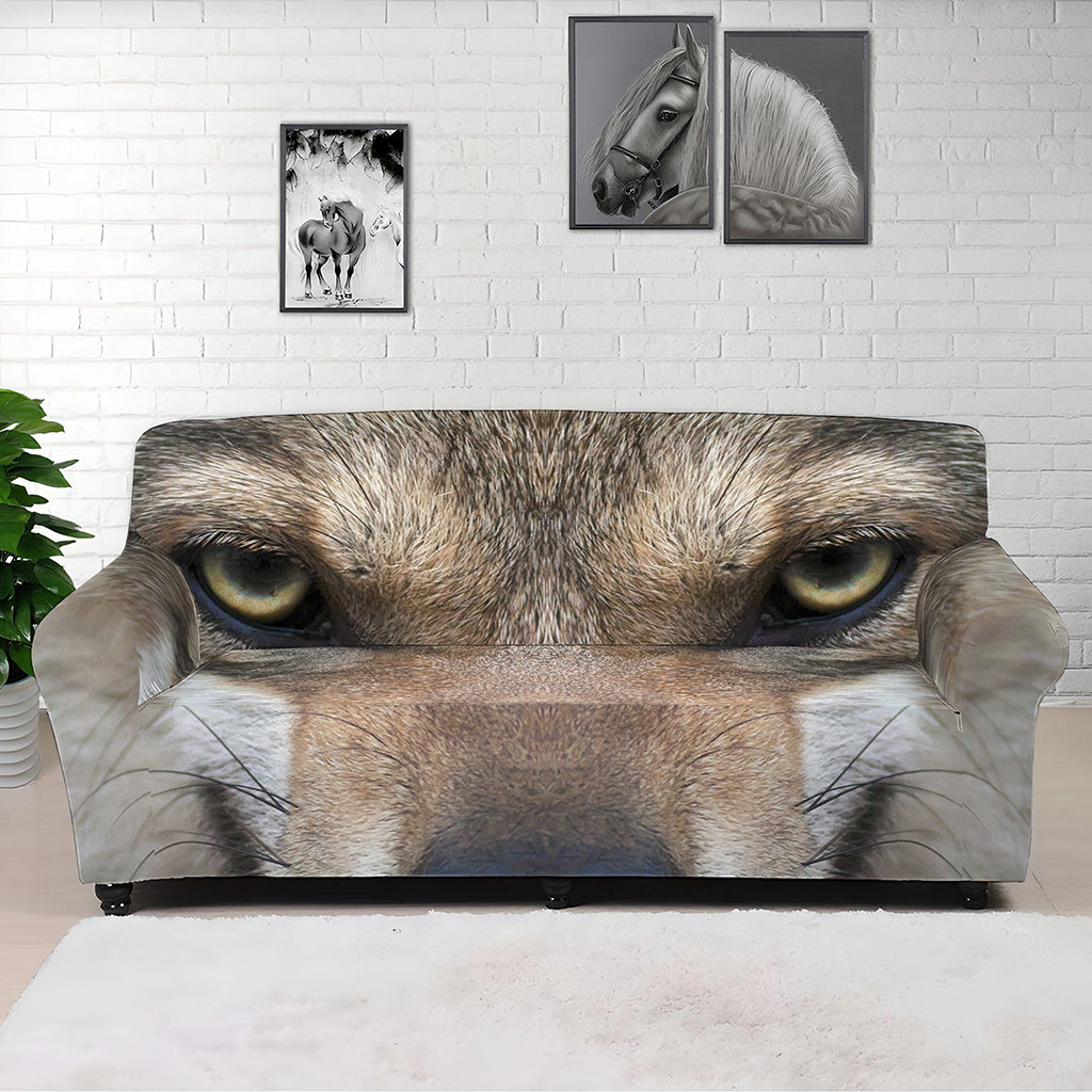 Jungle Wolf Print Sofa Cover
