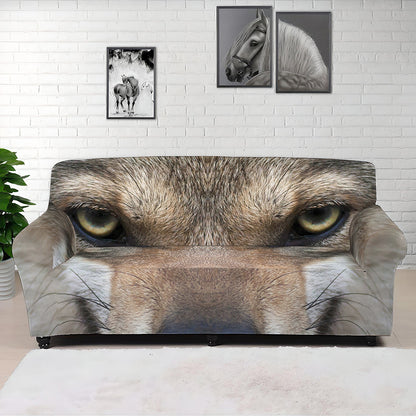 Jungle Wolf Print Sofa Cover