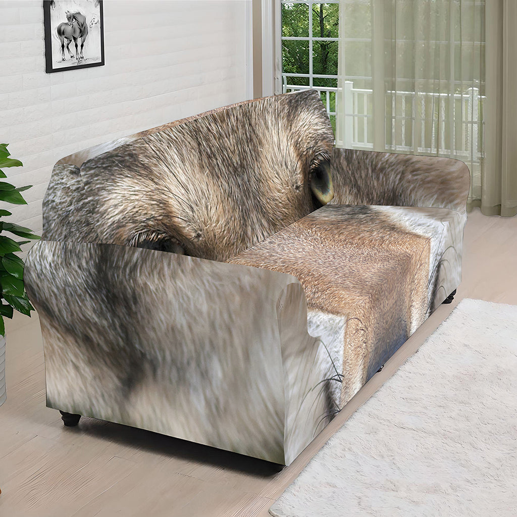 Jungle Wolf Print Sofa Cover