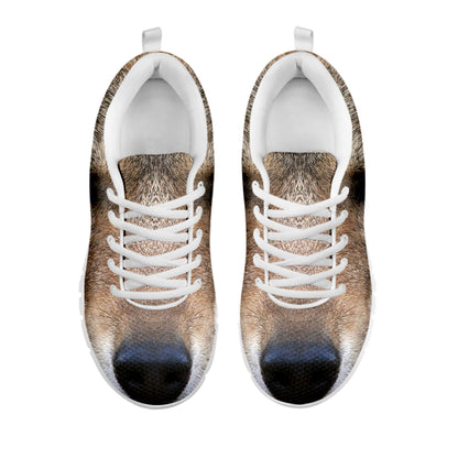 Jungle Wolf Print White Sneakers