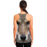 Jungle Wolf Print Women's Racerback Tank Top