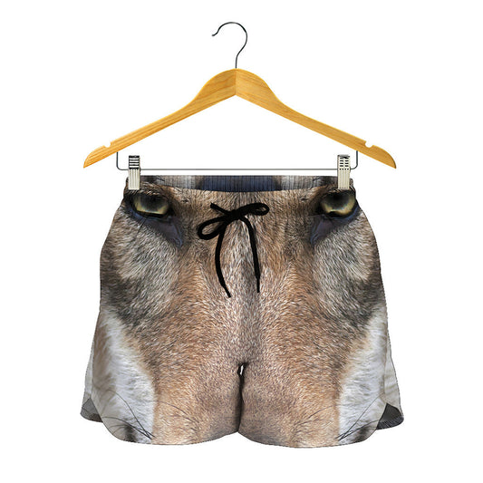 Jungle Wolf Print Women's Shorts