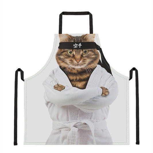 Karate Cat Print Apron