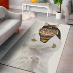 Karate Cat Print Area Rug