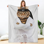 Karate Cat Print Blanket