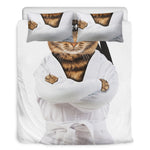 Karate Cat Print Duvet Cover Bedding Set