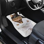 Karate Cat Print Front Car Floor Mats