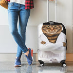 Karate Cat Print Luggage Cover