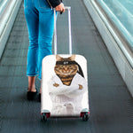 Karate Cat Print Luggage Cover