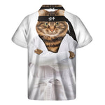 Karate Cat Print Men's Short Sleeve Shirt