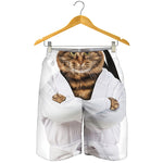 Karate Cat Print Men's Shorts