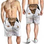 Karate Cat Print Men's Shorts
