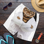 Karate Cat Print Men's Shorts