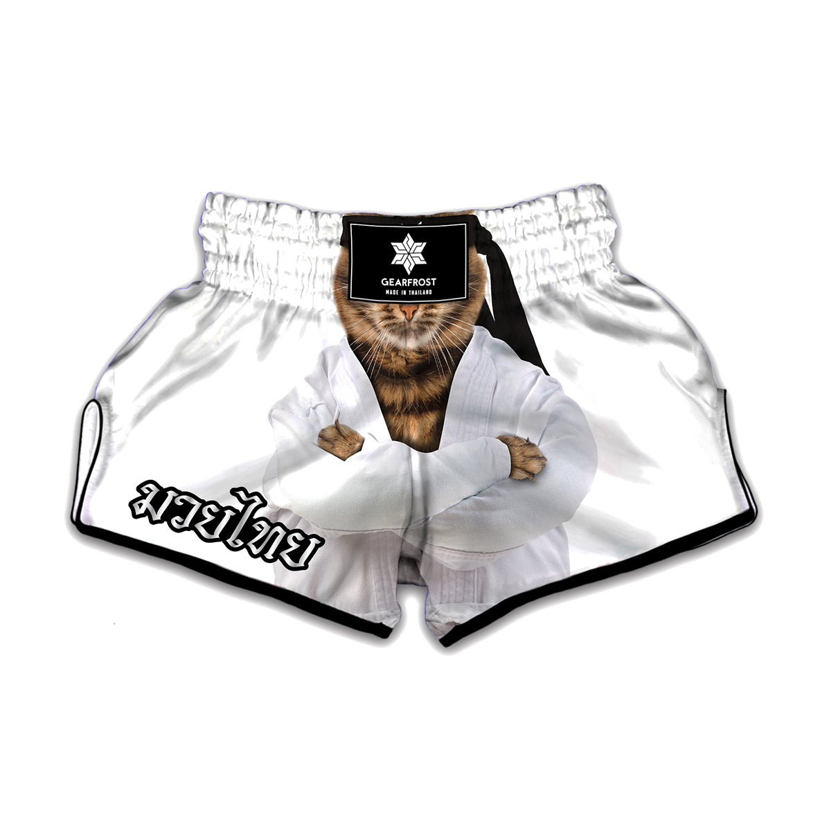 Karate Cat Print Muay Thai Boxing Shorts